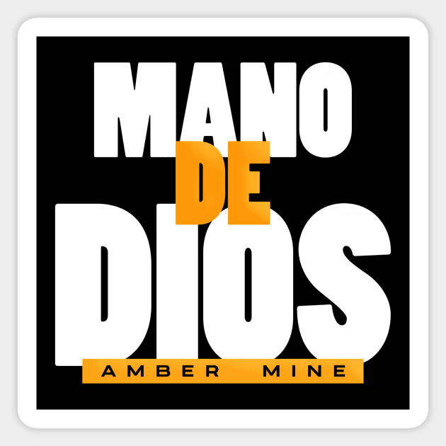 Mano De Dios Amber Mine Sticker by aquaticform